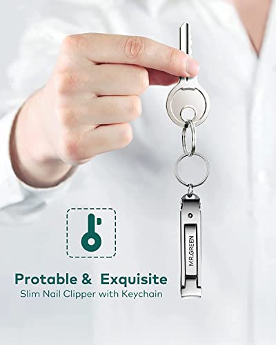 MR.GREEN Portable Nail ClippersMedical Grade Stainless Steel Foldable Nail Cutter Ultra Slim Travel Design