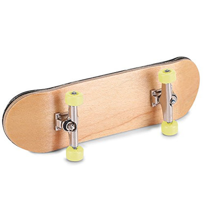 1Pc Maple Wooden Alloy Fingerboard Finger Skateboard Box with Reduce Pressure Kids - color: Yellow