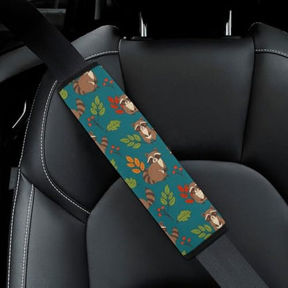Soft Padded Car Seat Belt Pad for Child, Most Cars, 2 Piece Raccoon Seat Belt Cushion Comfortable Driving - color: Pattern 372