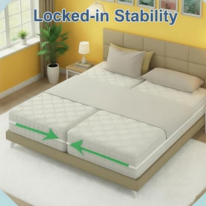Locking Mattress Straps: Hold Mattress Together, Fits Twin XL to King | Locking Buckle, Durable Webbing, Non-Slip Texture, 10-Second Setup, Fits Twin to King Mattress, Use for Home Rental Dorm