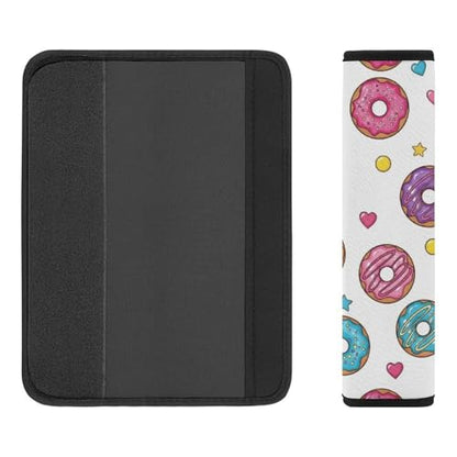 Universal Fit Donuts Stars Heart Car Seat Belt Pad for Elderly Support, Stroller Pushchair High Chair, 1 Pair Shoulder Harness Cover Neck and Shoulder Support - color: Pattern 1267