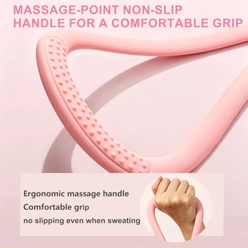 Figure 8 Resistance Band, 2PCS Figure 8 Resistance Bands for Women & Men, Non-Slip Handles Rubber Band for Arms, Back, Shoulder Stretch with Handles (Pink+Blue)
