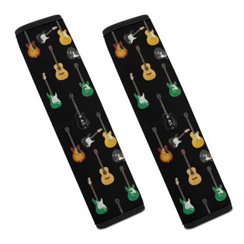 Universal Soft and Comfortable Guitar Black Art Seat Belt Shoulder Pad for Kids, Most Cars, 1 Pair Seat Belt Covers Cushion Anti-Slip Pad - color: Pattern 1189