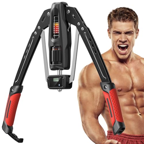 Merach Twister Arm Trainer, 22-440lb Hydraulic Power, Adjustable Home Chest Expander, Shoulder Muscle Training Fitness Equipment, Arm Enhanced Exercise Strengthener - color: Red, size: promax