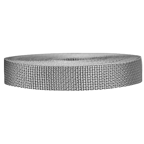 Strapworks Lightweight Polypropylene Webbing - Poly Strapping for Outdoor DIY Gear Repair, Pet Collars, Crafts – 3/4 Inch by 10, 25, or 50 Yards, Over 20 Colors - color: Silver Gray, size: 3/4" x 50 yard