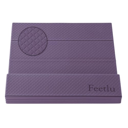 Foldable Yoga Exercise Mat, 6mm/8mm/10mm/12mm Thickness, 72 x 24 Inch - Lightweight, Anti-Slip, and Easy to Store for Yoga, Pilates, Home Workouts, and Floor Exercises - color: Dark Purple, size: 24" x 72" x 1/4"