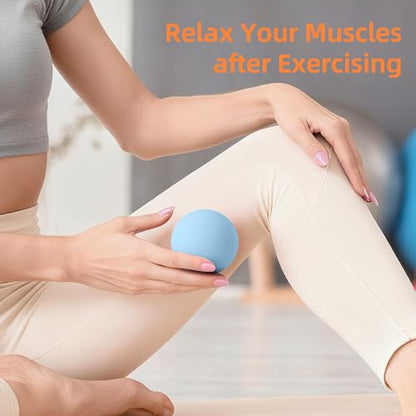 Massage Lacrosse Balls for Myofascial Release, Trigger Point Therapy | Foot Massage Ball to Relieve Plantar Fasciitis, Muscle Soreness - color: Blue