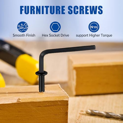 50 Pcs 1/4-20 x 1-1/2 Flat Head Socket Cap Screws Countersunk Bolts,304 Stainless Steel 18-8,Allen Socket Drive,Black,Fully Machine Thread (1/4-20 x 1-1/2 50pcs) - size: 1/4-20 x 1-1/2 50pcs