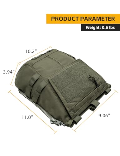 IDOGEAR Tactical Zip-on Panel Pouch Military Backpack Vest Accessory Bag for CPC AVS JPC2.0 - color: Ranger Green