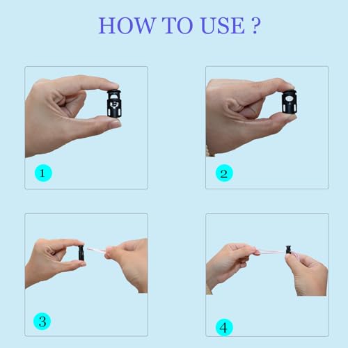 Hovesty 20 PCS Cord Locks for Drawstrings, Spring Rope Clips and Shoe Lace Locks, Paracord Toggle Stoppers for Clothing, Bags and Strings