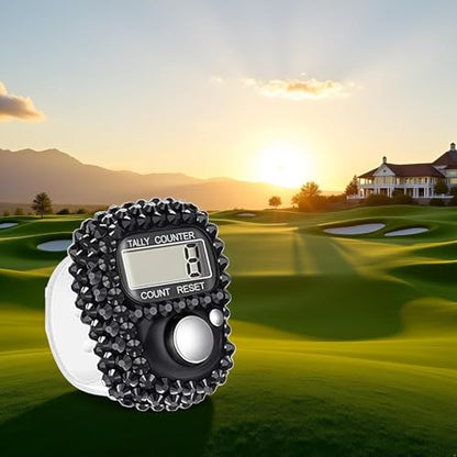 Electronic Tally Counter with Display, Resettable Portable Electronic Finger Counter for Golf, Track and Field, Lap Counting - color: Black