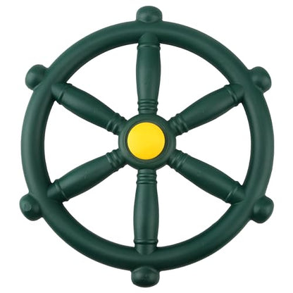 Playground Steering Wheel Plastic Pirate Ship Wheel Playground Swingset Steering Wheel Playset Accessories for Kids Outdoor Backyard Playhouse Treehouse (1, Green) - color: Green