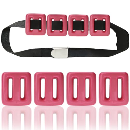 4 Pcs Scuba Weight Belt Set,Diving Weight Belt Coated Dive Weights with Nylon Belt - color: Pink, size: 1.1 lb