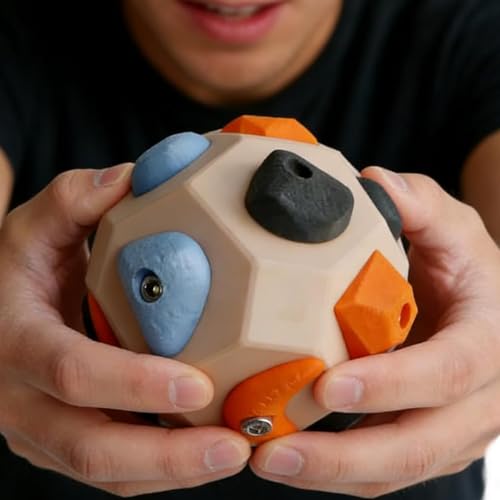 Manual rock climbing - 3D rock climbing training ball, enhances strength and accuracy. Finger trainer for rock climbers. Also suitable for stress relief in the office, rehabilitation training, etc.