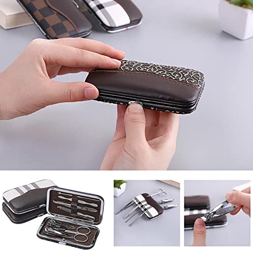7-Piece Manicure Set - Stainless Steel Nail Clippers & Grooming Kit with Leather Case - Perfect for Home, Travel, Gifts, & Outdoor Use for Men & Women