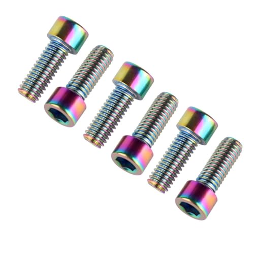 6Pcs Bike Screws M6x10 12 16 18 20 25 30 35mm Stainless Steel Socket Head Cap Allen Hex Bolt (Ranibow, M6 x10mm) - color: Ranibow, size: M6 x10mm