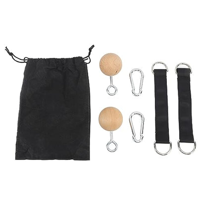 Pull Up Ball, Wooden Rock Climbing Holds Training Set for Arm Strength Trainer with Neutral Grip Handle, for Home Gym Workout and Travel Exercise