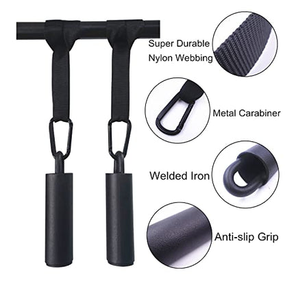 Pull Up Grips Set with Hanging Straps and Strong Carabiner, Finger Strengthener，Forearm, Biceps, Ninja Warrior, Back Muscles Training - color: Iron rod