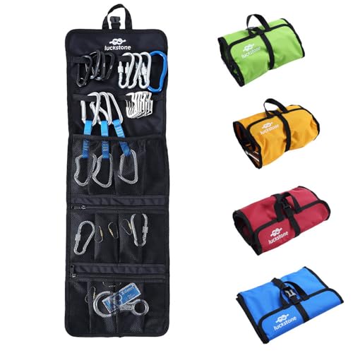 Lixada Climbing Quickdraw Hanging Storage Bag Climbing Gear Organizer Bag Small Tools Organizer Pouch - color: Red