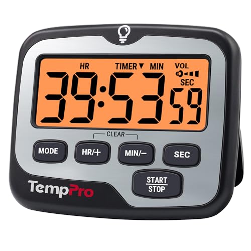 TempPro TM01 Kitchen Timers for Cooking with Count Up Countdown Timer, Digital Timer for Kids Students with Touch Backlight, Study Timers for Classroom Teacher Supplies(Previously ThermoPro) - size: Digital Timer 1 Pack