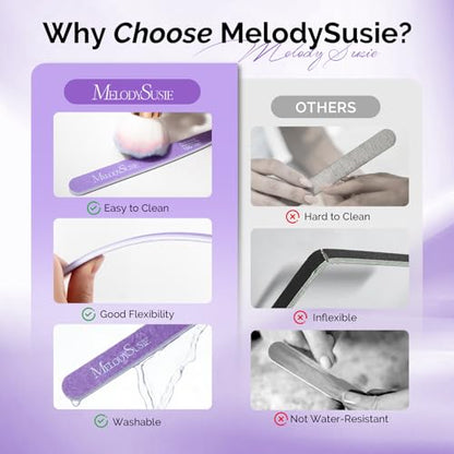 MelodySusie 7Pcs Nail Files 100/180 Grit, 2 Standard & 5 Mini Mixed-Shape Emery Boards for Acrylic, Gel and Natural Nails, Portable Travel Manicure Pedicure Shaping Tools Kit, Purple - size: 7Pcs Straight Shape