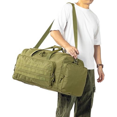 APRILBAY Super Quality 60L Large Duffel Travel Bag Luggage Foldable Bag Cargo Sport Gear Equipment Skiing Hardware Bag Heavy Duty& Durable(Dark Green) - color: Dark Green