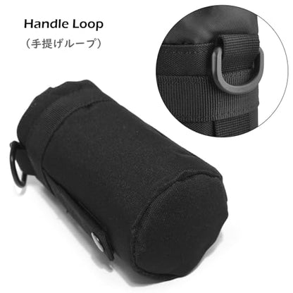 TRIWONDER Tactical MOLLE Water Bottle Pouch H2O Hydration Carrier, Military Bottle Holder Molle Drink Holder Travel Water Bottle Bag for Backpack Camping Outdoor - color: 01 Black - 2 Pack