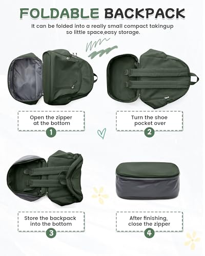 BJLFS Small Gym Backpack for Women Men, Waterproof Gym Track Bag with Expandable Shoe Compartment, Lightweight Mini Casual Daypack Sports Back Pack for Travel Hiking Dance Yoga Fitness Track, Green - color: Green