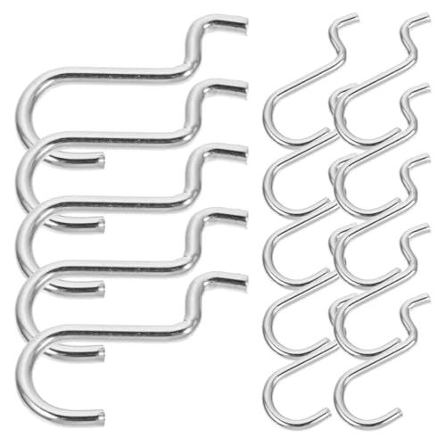 BETOOKY 24pcs Metal J Hooks Pegboard Organizer Heavy Duty Hanging Board Hooks for Garage Workshop Tool Storage and Supermarket Pegboard Accessories