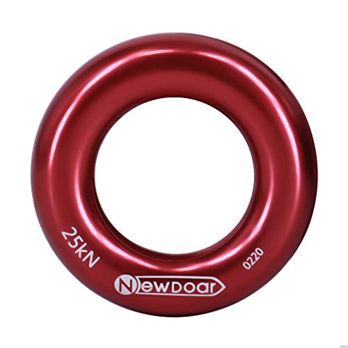 NewDoar Rappel Ring 25kN Gold Large O-Ring Rope Connector for Rock Climbing Arborist Rescue Hammock and Slackline - color: Red Small-5pcs