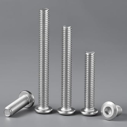3/16-24 x 2" Bolt, 50PCS Flat Head Hex Socket Cap Screws Bolts, 304 Stainless Steel 18-8, Fully Threaded, with Hex Spanner - color: Silver, size: 3/16-24 x 2