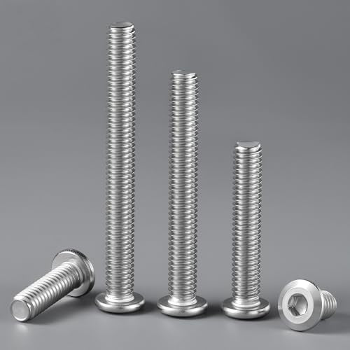 1/4-20 x 1-3/4" Bolt, 35PCS Flat Head Hex Socket Cap Screws Bolts, 304 Stainless Steel 18-8, Fully Threaded, with Hex Spanner - color: Silver, size: 1/4-20 x 1-3/4