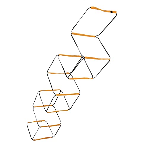 Agility Ladder Speed Training Equipment 12 Rung Professional Grade Durable Football Soccer Basketball Training Ladder with Carry Bag for Athletes Adults Orange 15.7x15.7 in