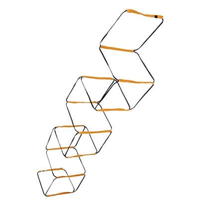 Agility Ladder Speed Training Equipment 12 Rung Professional Grade Durable Football Soccer Basketball Training Ladder with Carry Bag for Athletes Adults Orange 15.7x15.7 in