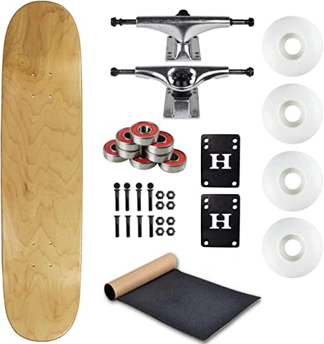 Moose Blank Skateboard Complete 7.75" Natural with Silver Trucks and White Wheels