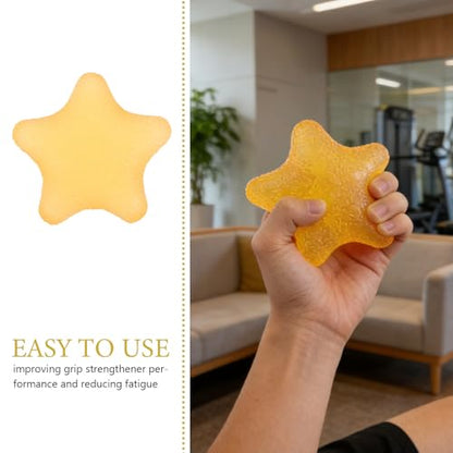 2pcs Hand Grip Exercise Ball - Finger Exerciser Star - Hand Grip Squeeze Star for Strength, Stress & Recovery, Muscle Training, Sports Rock Climbing Pink - color: Yellow