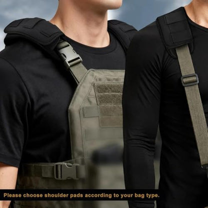 ZINZ 2-Pack Professional Tactical Shoulder Pad, Ultra-Thick & Breathable Cushion for Vest Shoulder Straps and Backpacks, Comfort & Durable - color: Black