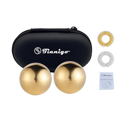 Copper Baoding Balls Set, 1.57 Inches Chinese Health Balls, Metal Stress Relief Hand Massage Balls No Chime for Hand Exercise, Hands Therapy - size: 1.5"