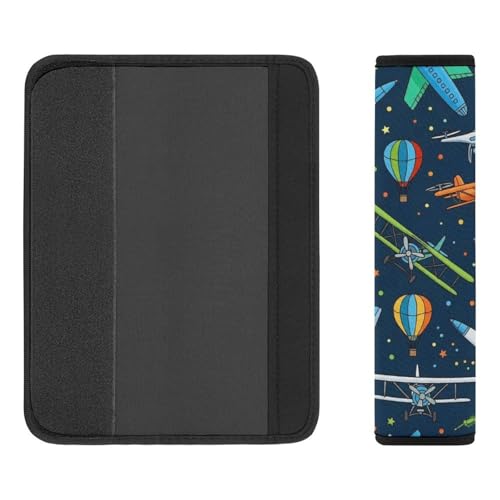 2 Piece Planes Blue Airplanes Car Seat Belt Pad Breathable Seat Belt Cushion for Child, Stroller Pushchair High Chair, Easy Install (No Tool) - color: Pattern 354