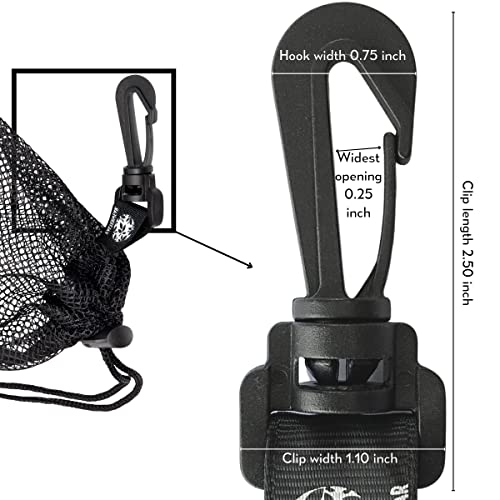 PALTERWEAR Small Mesh Bag with Clip and Toggle Closure (Set of 4, Black, 7 x 9 Inch) for Watersports Trekking Sailing - size: 7 x 9 inch