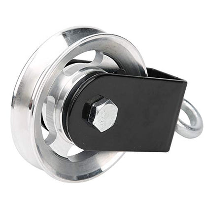 Fitness Equipment Bracket Stainless Steel Pulley Mute Hanging Wheel DIY Accessory – Heavy Duty Bearing Lifting Pulley for Indoor Outdoor Rope Training Sturdy Supports
