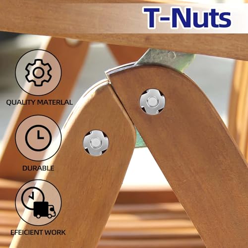 5/16"-18 T-Nuts 304 Stainless Steel, 4-Pronged Tee Nut for Wood, Rock Climbing Holds, Furniture, 25 PCS - color: 304 Stainless Steel, size: 5/16"-18