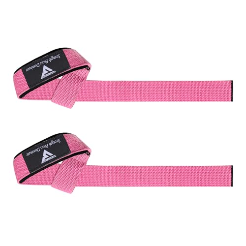 Weight Lifting Straps,Powerlifting Deadlifting, Anti Slip 60CM Hand Bar Grip, 5MM Neoprene Wrist Support, Heavy Duty Weightlifting Bodybuilding Workout - color: Pink