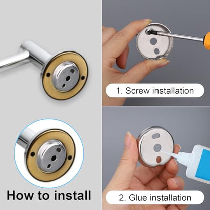 15pcs Towel Bar Replacement Parts Set kit, Stainless Steel Shower Bathroom Towel Bar Mounting Hardware with Round and Square Base Screws Wrench for Bathroom