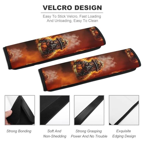 2 Pack Firefighter Hero Flame Firefighting Car Seat Straps Shoulder Pads Soft Padded Shoulder Harness Cover for Adult Use, Stroller Pushchair High Chair, Pressure Relief - color: Pattern 568