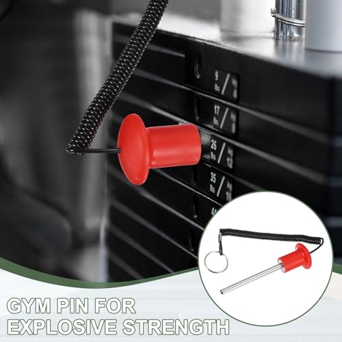 Gym Pin Weight Stack Pin Strength Training Lifting Equipment Replacement with Pull Rope Fitting for Club - color: Red, size: 0.4 x 4.1 Inch