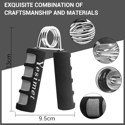 2 Pack Hand Grip Strengthener Set, Forearm Exerciser, Finger Gripper, Grip Strength Trainer, Hand Grip- Soft Foam Hand Exercise for Quickly Increasing Wrist Forearm and Finger Strength - color: Black