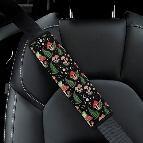 1 Pair Frog Mushroom Art Seat Belt Shoulder Pad Soft Padded Seat Belt Cushion for Adult Use, Stroller Pushchair High Chair, Pressure Relief - color: Pattern 1152