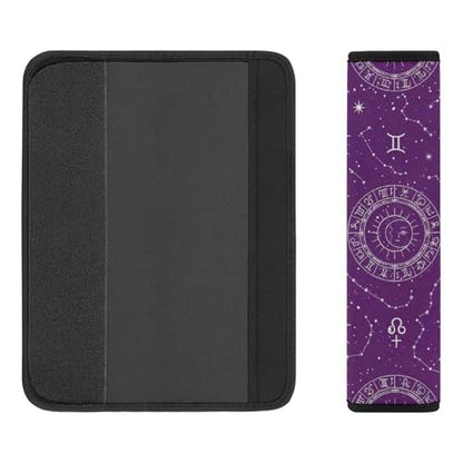 2 Pack Sun Moon Astrology Chart Purple Car Seat Straps Shoulder Pads Universal Soft and Comfortable Seat Belt Cushion for Adults and Children, Stroller Pushchair High Chair - color: Pattern 596