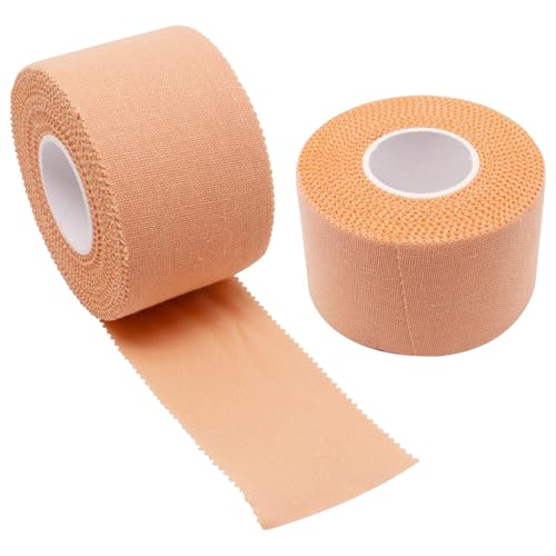 Athletic Sports Tape 1.5 Inch x 30ft, Elastic Athletic Wrist Ankle Tape Roll (2pack, Beige, 1.5 Inch x 10 Yards) - color: Beige